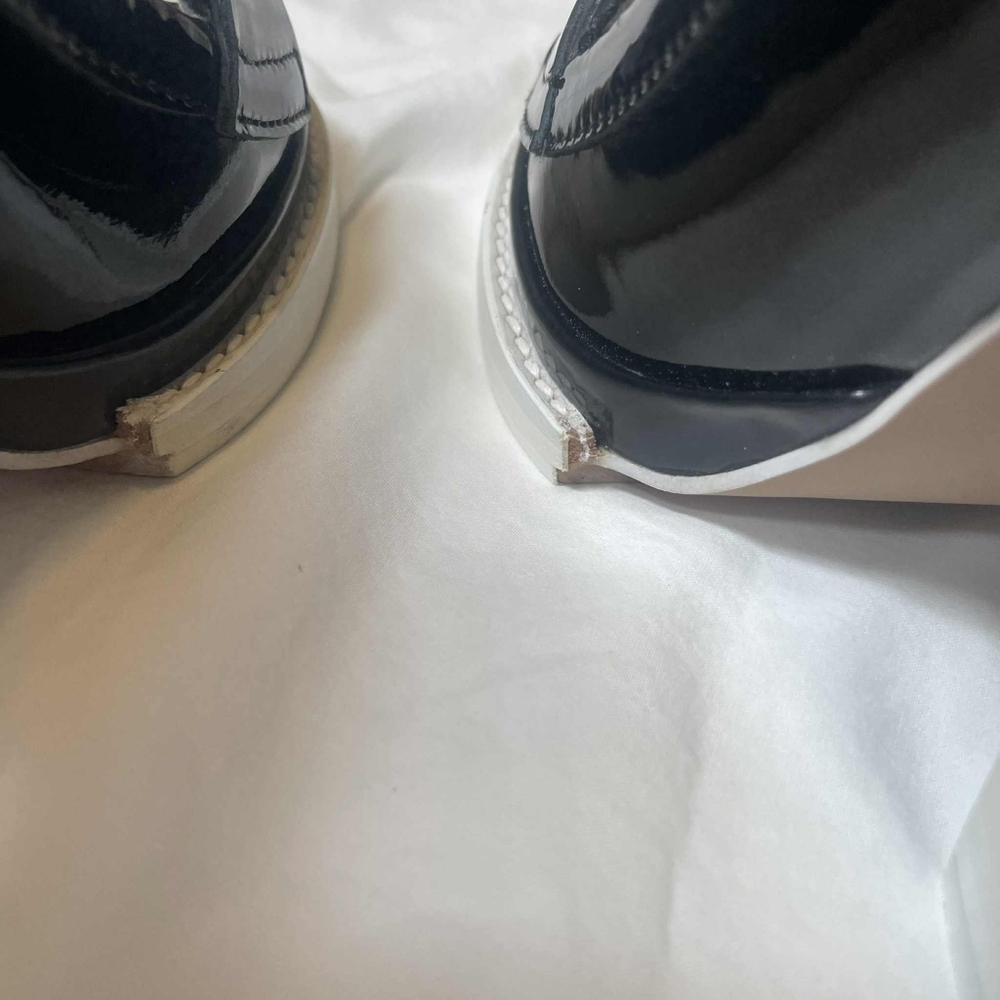 Jeffrey Campbell Ibiza Handmade Black And White Platform Patent Leather Heels - Picture 10 of 11